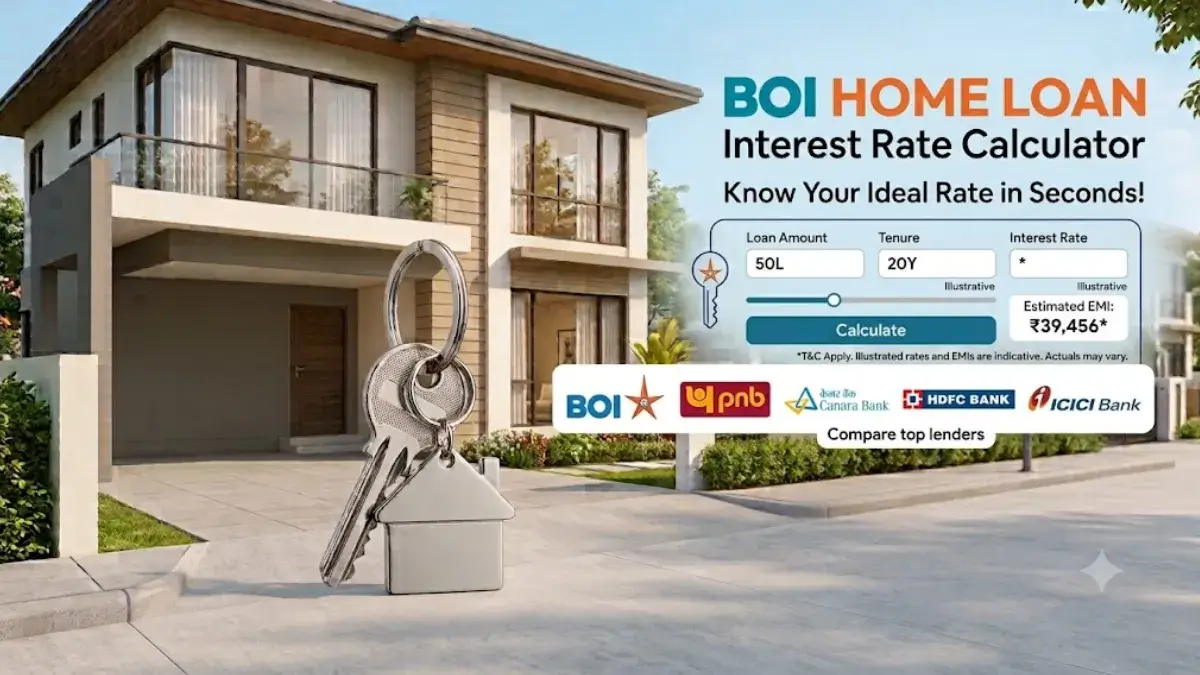 BOI Home Loan Interest Rate Calculator 2026 – EMI, ROI, Charges